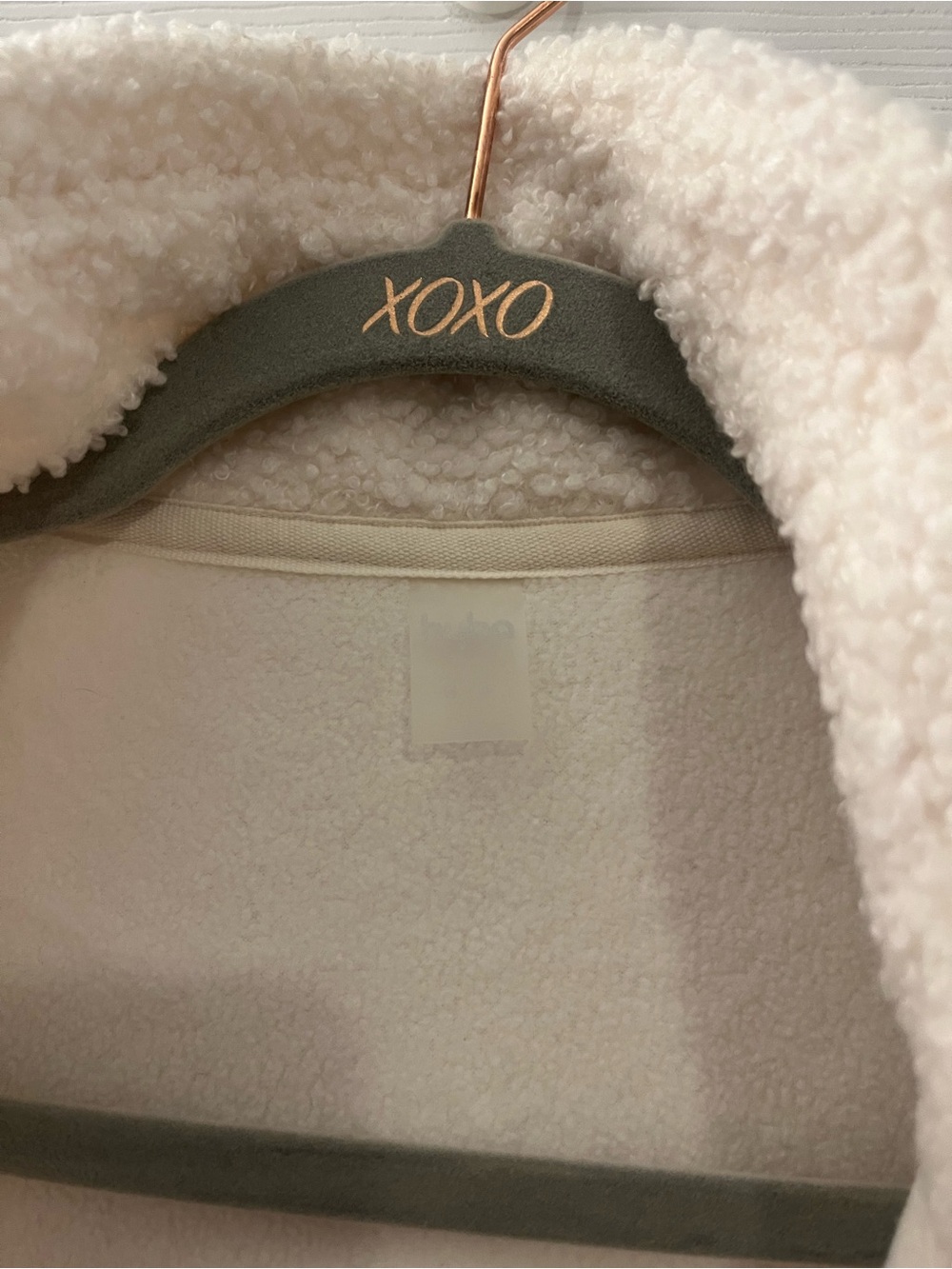 Cream Sherpa Zip-Front Teddy Jacket with Patch Pockets - Picture 8 of 10